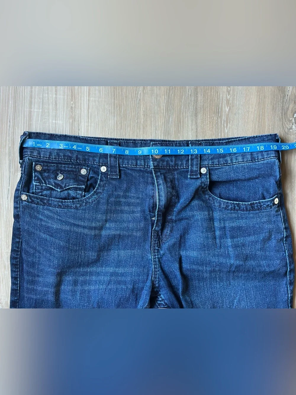 True Religion Indigo Blue Geno Slim Fit Straight Jeans Sz 38